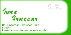 imre hrncsar business card